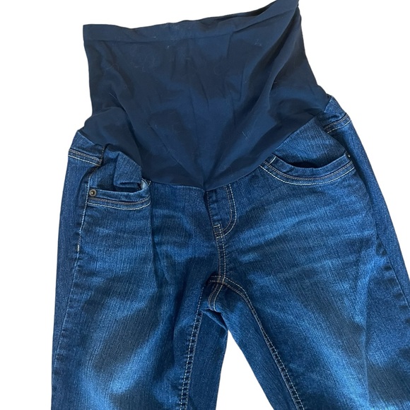 Oh Baby by Motherhood Maternity Jeans Womens S Blue Straight Leg Pockets Stretch - Picture 2 of 6